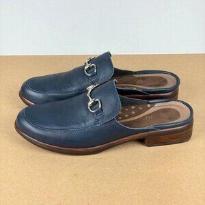 Naot Halny Leather Mules Womens 10/10.5 EU 41 Blue Horsebit Slip On Comfort